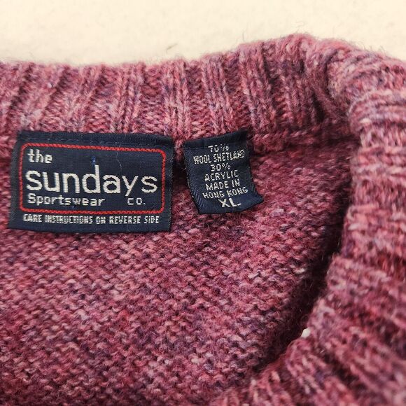 Vintage Sweater Purple Wool Blend Crewneck Womens XL Retro Cozy Knit Granola Y2k - Picture 6 of 9